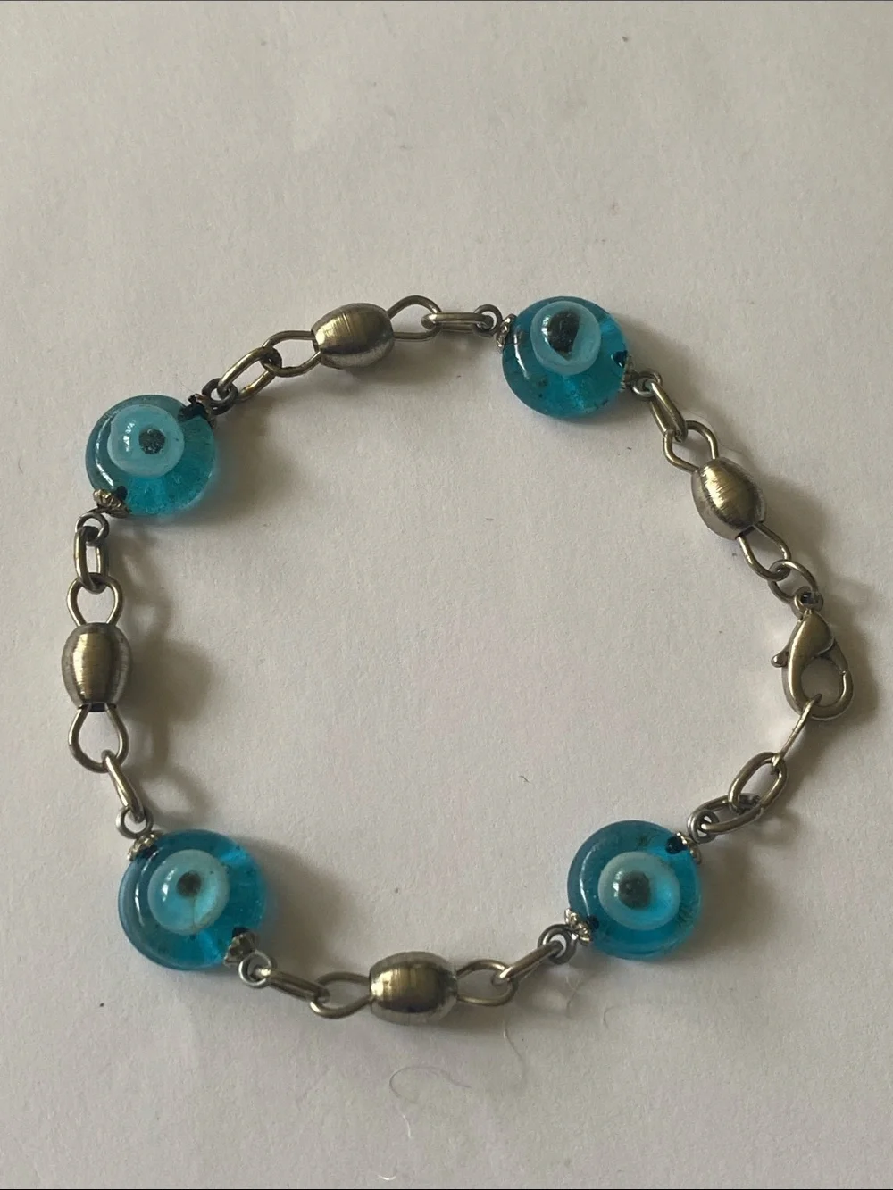 Blue Glass Bead evil eye 🧿 Chain Bracelet — Women Jewelry